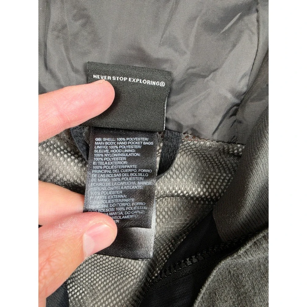 The North Face HyVent Jacket Boys XXS Black Hooded Rain Shell Reflective Stripe